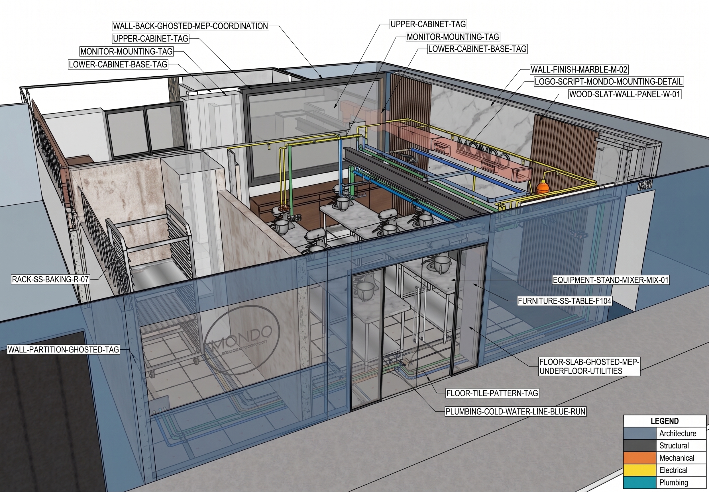 Vista de coordinación de un modelo BIM