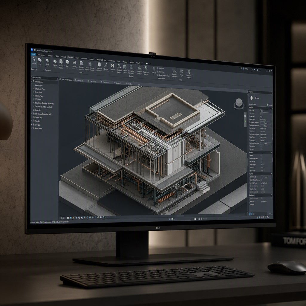 Modelo BIM arquitectónico desarrollado por Estudio Mitta
